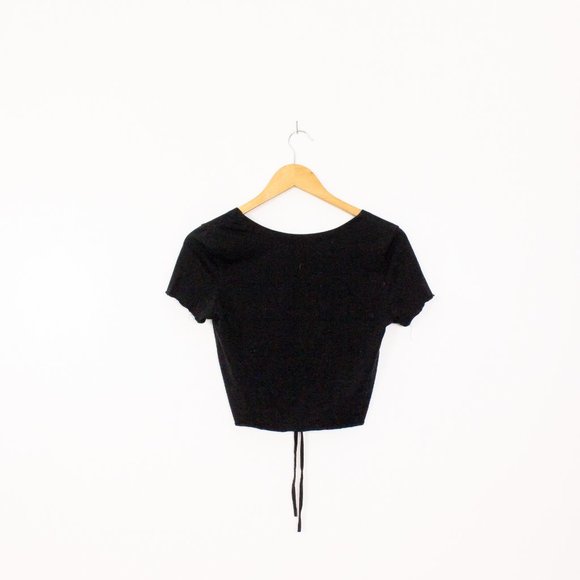 *Shein Black Rouched Black T Shirt - Picture 6 of 6